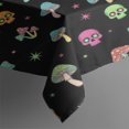 thumbnail image 3 of Black Colorful Skull Mushroom Pattern Rectangle Tablecloth 60"x84",Waterproof Polyester Rectangle Table Cloth, Wipeable Spillproof Polyester Tablecloth for Dining, Camping, Indoor and Outdoor, 3 of 5