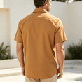 thumbnail image 4 of Cmfcve Work Shirts for Men Short Sleeve Button Down Shirts Point Collar Casual Classic Summer Tops with with Double Chest Pockets, 4 of 7