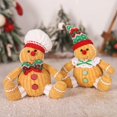 thumbnail image 5 of 2PCS Christmas Gingerbread Man Doll Gingerbread Figures with Chef Hat Bowknot Christmas Ornament Doll Table Tree, 5 of 8