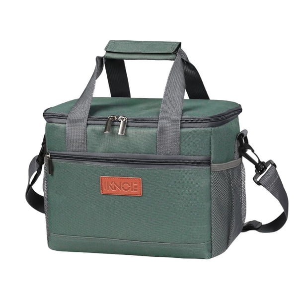 Bolsa Térmica Plegable iknoe 8,5L para Almuerzo, Bolsa Nevera a Prueba de Fugas Verde Grisáceo