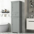 thumbnail image 2 of Tcbosik Tall Storage Cabinet, Slim Freestanding Bathroom Cabinet with Drawer and 2 Doors, 67"H Cupboard with Adjustable Shelf for Kitchen, Dining Room, Living Room, Grey, 2 of 9