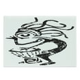 thumbnail image 1 of Kokopelli Cutting Board, Grunge Style Cave Motif Look Monochrome Playing Darbuka Pattern, Decorative Tempered Glass Cutting and Serving Board, in 3 Sizes, by Ambesonne, 1 of 2