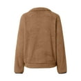 thumbnail image 6 of Lightweight Sweaters for Women Solid Color Half Zip Long Sleeved Pullover Fall Tops,Coffee,M, 6 of 6