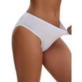 thumbnail image 4 of INSPIRE CHIC Plus Size for Women's Cotton Mid-Waisted Briefs Full Coverage Comfortable Classic Underwear L White, 4 of 4