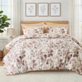 thumbnail image 2 of Regency Heights 9-Piece King Size Seersucker Comforter Set with Sheets, Textured Botanical Print Bed in a Bag, Brown Reversible Bedding Comforter Set with Flat Sheet, Fitted Sheet with Side Pocket, 2 of 10