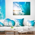thumbnail image 4 of Designart Blue Waves Arch - Seascape Photography Throw Pillow - 18x18, 4 of 5