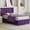 Purple, variant on 4 EVER WINNER Purple Queen Bed Frame, Silver-Trim Button Tufted Upholstered Headboard, Velvet, Box Spring-Free, Quick Assembly