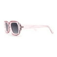thumbnail image 3 of Womens Classic Mod Rectangle Minimal Plastic Sunglasses Pink Black, 3 of 4