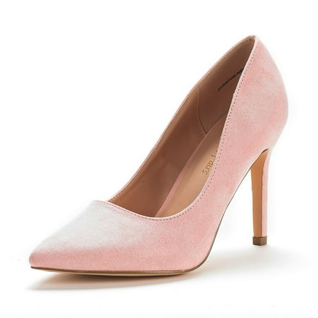 

Dream Pairs Women Pointed Toe High Heel Shoes Wedding Party Pumps Shoes PINK/SUEDE CHRISTIAN-NEW size 11