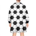 thumbnail image 2 of Soccer Ball Pattern Wearable Oversized Blanket,Wearable Blanket Hoodie for Adults,Cozy Hooded Blankets with Super Pockets,Super Warm Fuzzy Pullover for Women & Men, 2 of 6