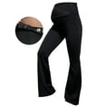 thumbnail image 2 of Maternity Flare Yoga Pants for Women Cross-Waist Over The Belly Workout Yoga Pregnancy Pants Casual Stretchy Leggings for Pilates, Fitness, 2 of 8