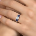 thumbnail image 4 of Gem Stone King 925 Sterling Silver Sky Blue Aquamarine and Blue Created Sapphire Engagement Ring for Women | 1.95 Cttw | Round 6MM | Gemstone March Birthstone | Size 8, 4 of 6