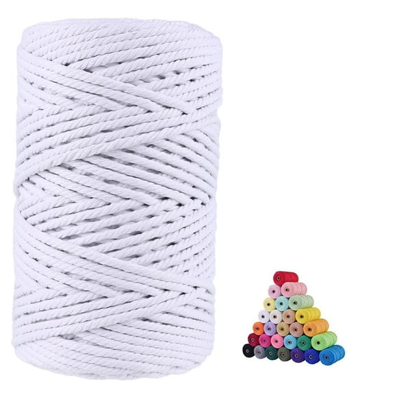 Cordón de Macramé FLIPPED 100% Algodón Natural 5mm x 100m Blanco