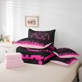 thumbnail image 6 of Manfei Boys Girls Video Game Bedding Comforter Set 7 Pieces,Abstract Plaid Gamepads Full Bedding Set Lightweight,Black Pink Fitted Sheet Flat Sheet,Luxury Bedroom Decor,Reversible, 6 of 8