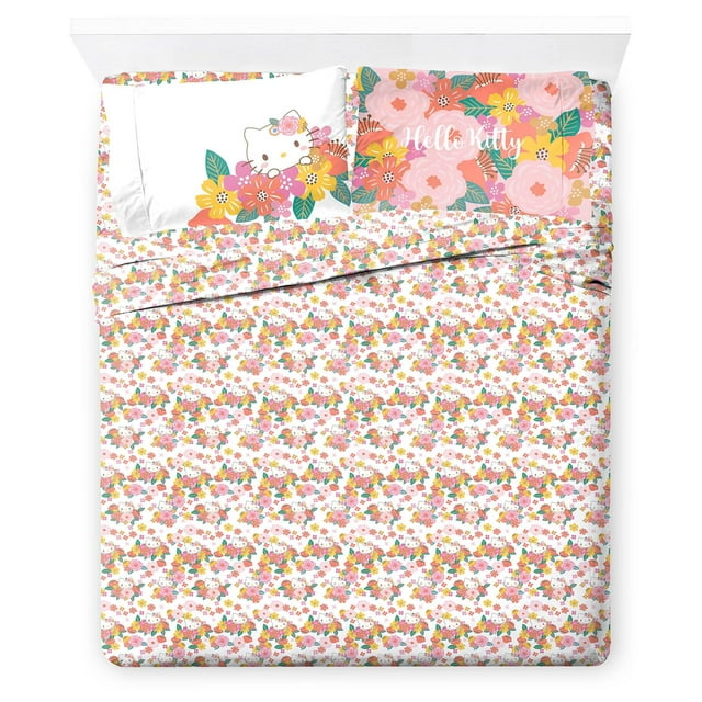 Juego de sábanas Jay Franco Hello Kitty Queen con sábana bajera ajustable