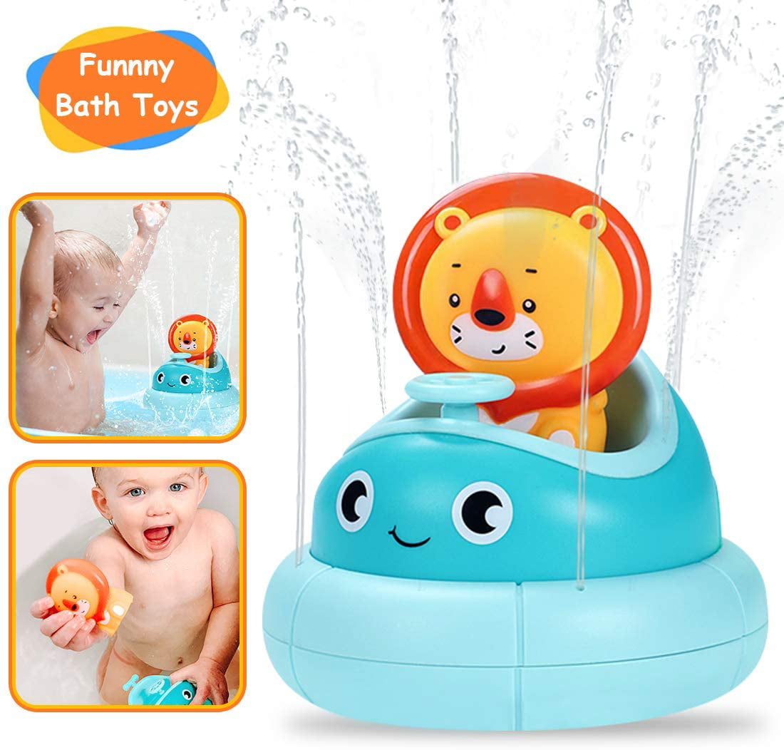 2pcs Automatic Induction Bath Sprinkler Bath Toy with Light Up Pool Bathtub Toys for Toddlers Toys Age 1-2 Grey Whale & Yellow Smiley OSIAOIUDOA Toddler Toys Baby Bath Toys 
