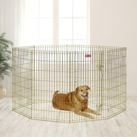 UPC: 0027773001348 | MidWest Homes For Pets Metal Exercise Dog Playpen No Door Gold 42 H