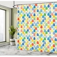 thumbnail image 5 of Ambesonne Geometric Shower Curtain, Raindrops Doodle Style, 69"Wx70"L, Azure Blue, 5 of 5