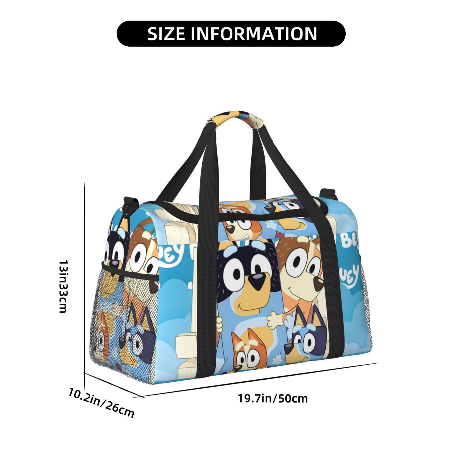 Silaia Bluey Print Travel Duffle Bag,Weekender Bag Carry On Tote Bags,Sport Gym Bag, Hospital Bag for Labor and Delivery, Overnight Bag Luggage Bag