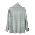 thumbnail image 3 of IROINNID Deals Long Sleeve Shirts for Men Casual New Plaid Shirt Youth Shirts Coat Turndown Collar Blouse & Shirt,Mint Green, 3 of 6