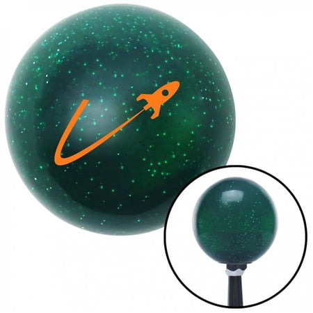 American Shifter Orange Space Ship In Flight Green Metal Flake Shift Knob with M16 x 1.5 Insert Auto