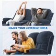 thumbnail image 5 of LOBERFVE Fabric Loveseat Recliner, Recliner Chair with Stainless Steel Cup Holder, USB Ports, Recliner Lounge with Storage Space, Mobile Phone Holder, Couch for Living Room, Navy Blue, 5 of 6