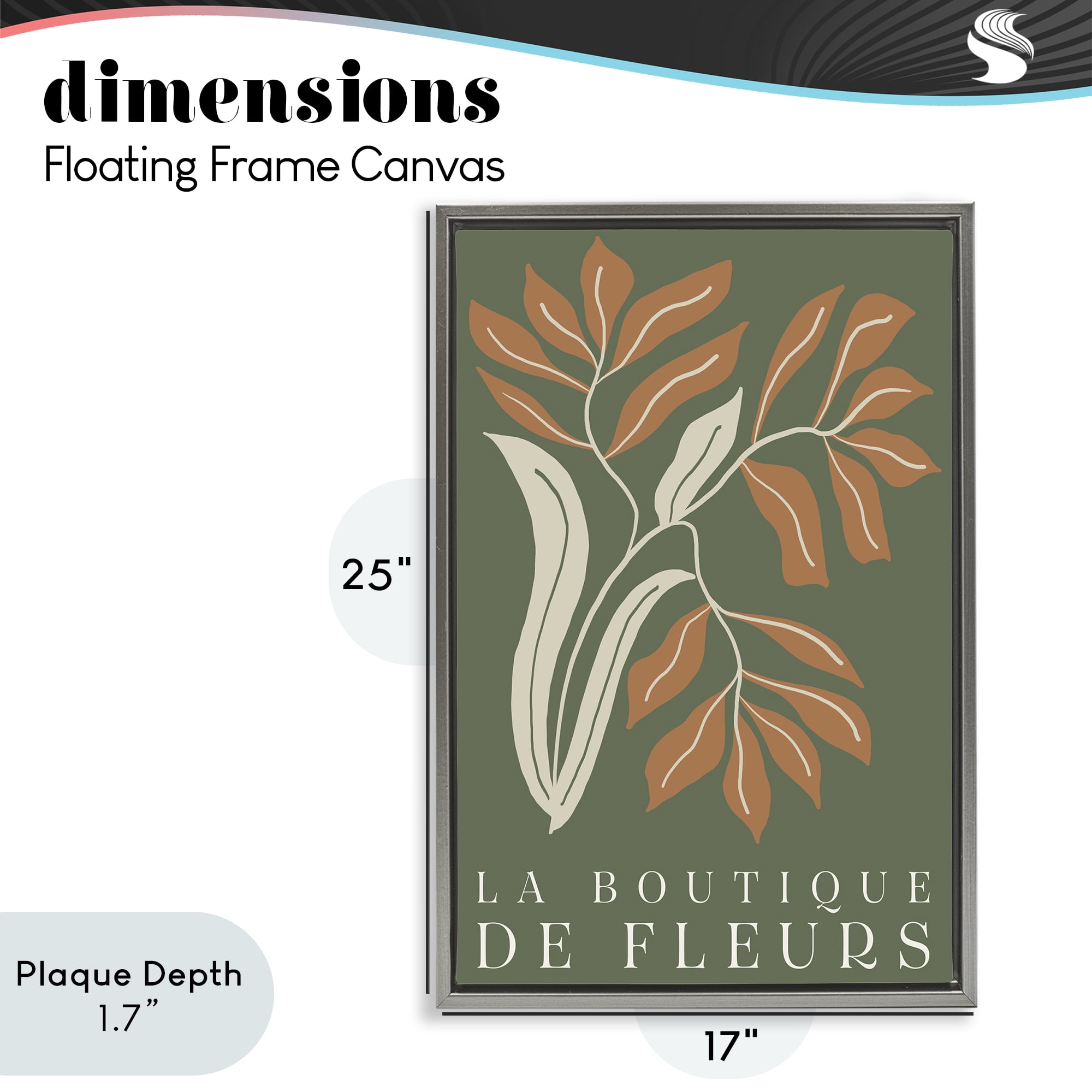 Stupell Industries Flower Shop Midcentury Minimal Gray Framed Floater Canvas Wall Art, design by Emily Navas