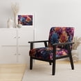thumbnail image 2 of Designart "Dahlia landscape Vibrant Composition I" Blue Dahlia Upholstered Accent Chair - Traditional Arm Chair For Living Room, 2 of 5