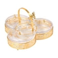 thumbnail image 1 of Abbracc Divided Serving Tray Fruit Plate Organizer Decorative Transparent Snack Bowl for 4 grids, 1 of 9