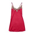 thumbnail image 5 of Blmnix Ladies Dresses Slip Dress Satin Dress Lace Dress Dresses Mini V-Neck Sleeveless Red Adjustable Strap Women Dresses Summer,Free Size, 5 of 8