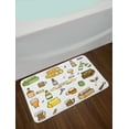 thumbnail image 2 of Beer Bath Mat, Hand Drawn Brewery Alcohol Pub Beer Mug Bottle Butt Glass Wheat Barley Doodle, Plush Bathroom Decor Mat with Non Slip Backing, 29.5" X 17.5", Multicolor, by Ambesonne, 2 of 2