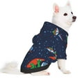 thumbnail image 2 of Fotbe Dinosaur Astronaut Space Surfing Print Small Dog Sweater Hoodies Pet Grey Hooded Soft Fleece Sweatshirts with Pocket Fall Winter Puppy Cat Sweaters Warm Clothes-Large, 2 of 7