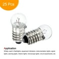 thumbnail image 3 of Uxcell 0.9''x0.4'' 6V E10 Mini Bombillas Incandescentes Metal Plata 25Pcs, 3 of 6