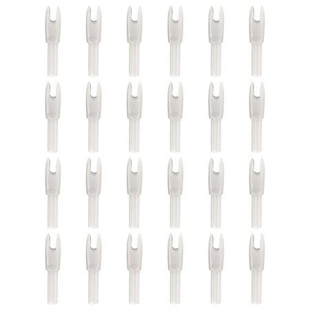 Uxcell Archery Arrows Nocks Arrow Shaft Plastic Nocks Replacement Archery Arrows Tail Accessory 24 Pack Inside Diameter 4.2 mm White - for (Hunting/Shooting/Compound/Recurve Bow)