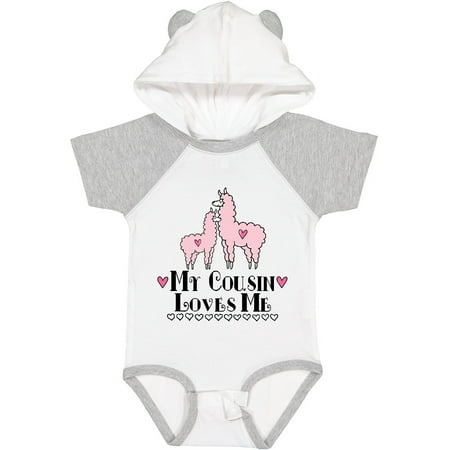 

Inktastic Llama My Cousin Loves Me Girls Baby Bodysuit