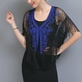 thumbnail image 3 of Tassel Embroidery 20s Formal Dress Accessories Bolero Shrug Shawl Capelet Cover Up, 3 of 3