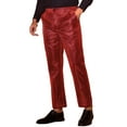 thumbnail image 5 of INSPIRE CHIC Glitter Pants for Men's 70s Disco Metallic Trousers Straight Leg Party Sequin Pants 36 Red, 5 of 5