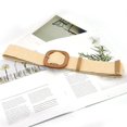 thumbnail image 3 of Ladies Wide Straw Woven Waist Belt Elastic Square Buckle Style 50mm Wide Long Linen Waistband Skinny for Gift Dress Women Jeans, 3 of 8