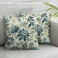 thumbnail image 3 of COMIO Navy Blue Green Pillow Covers Dahlia Modern Geometry Flower Decorative Throw Pillows Outdoor Summer Floral Farmhouse Pillowcases Cushion Case Decor for Home Sofa Couch Bed, 3 of 5