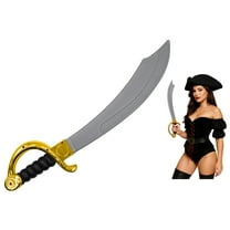 Nicky Bigs Novelties 22" Deluxe Plastic Pirate Sword Buccaneer Cutlass Prop Weapon for Halloween Cosplay Theatrical Costumes for Adults