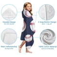 thumbnail image 7 of Navy Blue Baseballs Pattern Hooded Bath Towel，60"x35" for Ages 3 To 12 Kids, Quick Dry Lightweight Soft Microfiber Hood Beach Towel Cover Up for Kids, 7 of 7