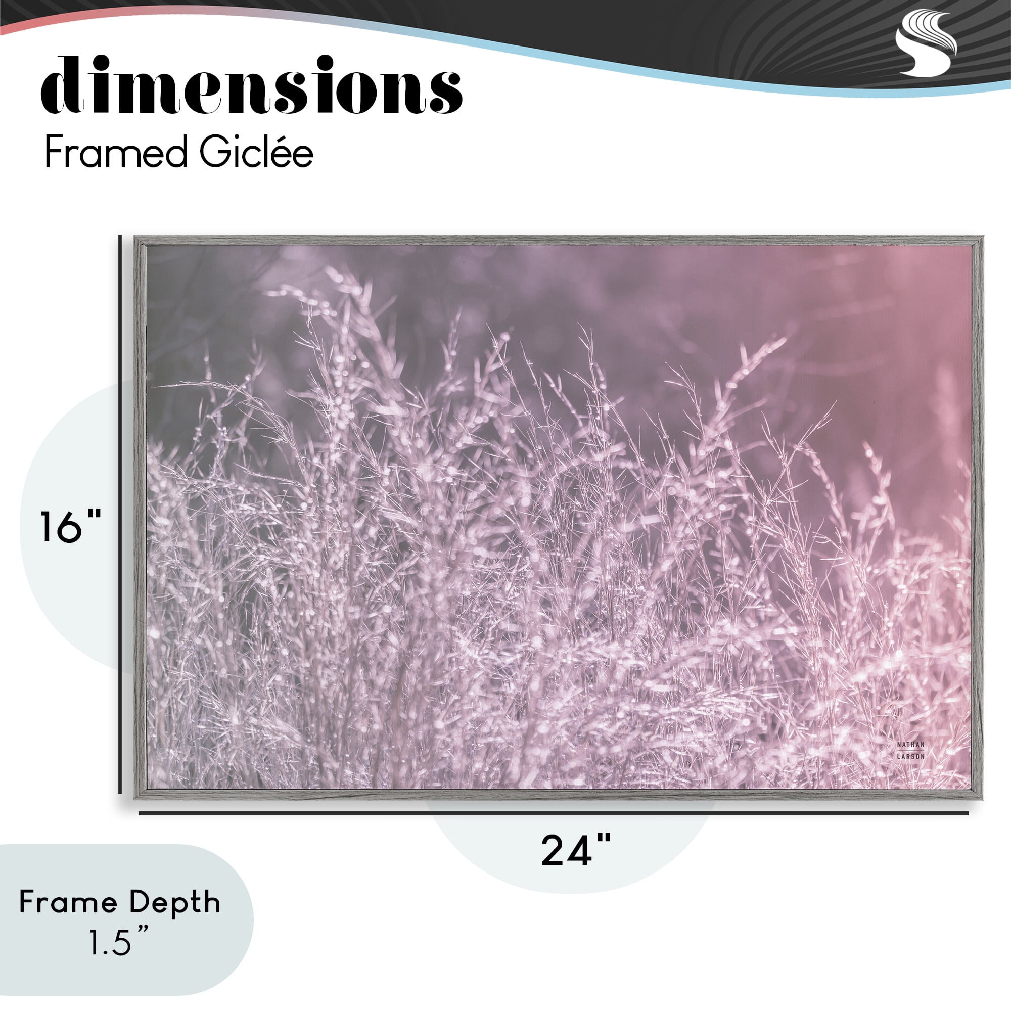 Stupell Industries Pink Morning Gentle Meadow Gray Framed Giclee Art, design by Nathan Larson