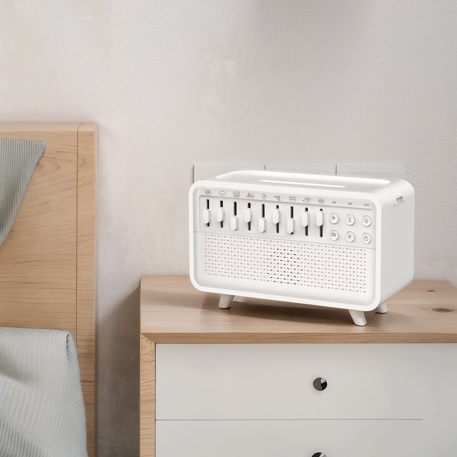 Led White Noise Bt Speaker Rechargeable Aroma Humidifier Night Light For Bedroom White Noise Speaker