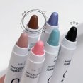 thumbnail image 5 of Lápiz de sombra de ojos rosa brillante, resaltador de lentejuelas nacaradas, brillo de gusano de seda, lápiz delineador de ojos resistente al agua, maquillaje con brillo, 5 of 5