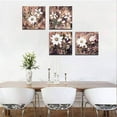 thumbnail image 3 of Bathroom Wall Art Vintage Flowers Canvas Wall Art Bedroom Poster White Floral Painting Picture Prints Flower Artwork for Living Room Wall Decor Kitchens Framed Decoration- 12x12inchx4pcs, 3 of 6