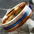 thumbnail image 2 of Tungsten Carbide Rings for Men Wedding Bands for Him 8mm Rose Fishing Line-Whiskey Barrel-Antler, 2 of 5