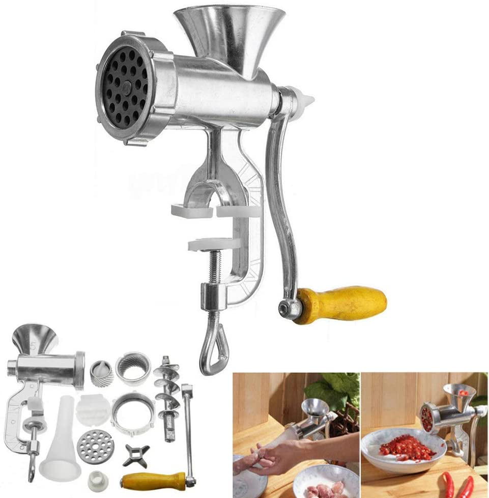 Manual Meat Grinder Beef Fish Chicken Pepper Mushrooms Manual Meat Mincers Stainless Steel Hand Meat Grinding Machin Sausage Stuffer Hand Grinder for for Pork 