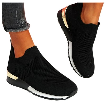 

Aayomet Women s Fashion Sneakers Outdoor Women Solid Sports Shoes Runing Breathable Color Mesh Shoes Women s Black 10.5