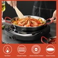 thumbnail image 2 of Sartén para cocinar paella, sartén de acero inoxidable para parrilla, utensilios de cocina para paella con mango anti-escaldaduras para servir de 3 a 5 personas, cocina casera, restaurante [Clase, 2 of 7