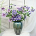 thumbnail image 4 of Moxufan Artificial Flower Realistic 5-Head Clematis Fake Flower Easy-care Simulation Flower for Wedding Home Decor,Dark Purple, 4 of 8